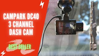 Campark DC40 3 Channel Dash Cam Review amp Setup  Campark 3 Channel Dash Cam 4K1080P1080P Test [upl. by Toscano999]