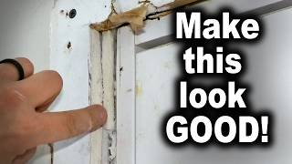 Door Jamb Not Flush with Wall How to Install Extension Jamb and Trim [upl. by Hanoy]