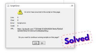 Fix script error an error has occurred in the script on this page windows 1087 [upl. by Thgiwd]