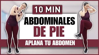 ABDOMINALES DE PIE para Reducir Cintura y Aplanar Abdomen EN 10 Minutos  NatyGlossGym [upl. by Sorvats]