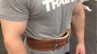 Schwarzeneggercom  Deadlift 101  How to Brace Using a Belt [upl. by Nolyarb]