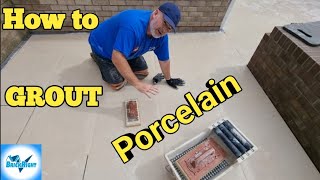 How to grout a porcelain patio [upl. by Gelasius]