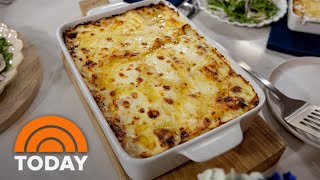 Ham and fontina lasagna with bechamel sauce Get the recipe [upl. by Mareld773]