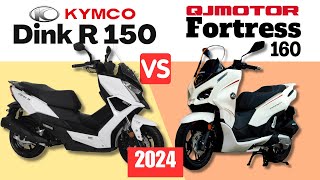 Kymco Dink R 150 vs QJ Motor Fortress 160  Side By Side Comparison  Specs amp Price  2024 [upl. by Zeeba]