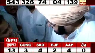 Elections Results 2014 Capt Amarinder Singh on his lead in Amritsar [upl. by Idona964]