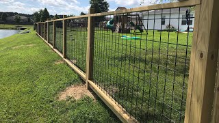 DIY Hogwire Panel Fence using Dado groove on a sloped yard [upl. by Chaing]