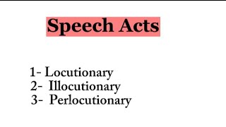 Speech acts Locutionary Illocutionary Perlocutionary [upl. by Deeanne282]