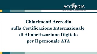 Chiarimenti sulla Certificazione Internazionale di Alfabetizzazione Digitale per il personale ATA [upl. by Enida]