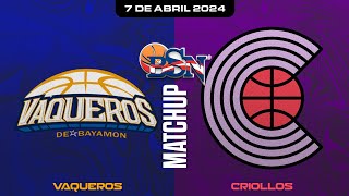 Vaqueros de Bayamón vs Criollos de Caguas  BSN2024 [upl. by Keefe]