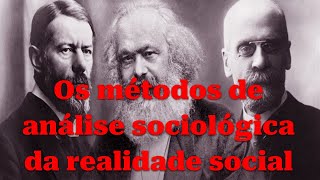 Os métodos de análise sociológica da realidade social [upl. by Cosmo]