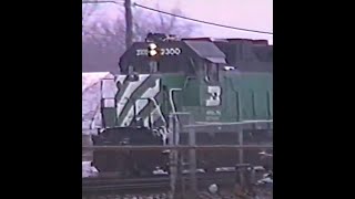 Burlington Northern Maple Ave and Fairview Ave Downers Grove E9s freights 122890 [upl. by Backer]