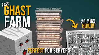 Minecraft BEST GHAST FARM 121  NEW DESIGN  1800 DROPS PER HOUR [upl. by Jakie833]