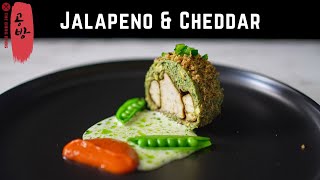 Jalapeno Cheddar Chicken  Jalapeno Chicken Mousse with Pistachios White Cheddar Cheese Sauce [upl. by Otrevlig]