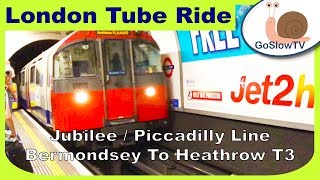 London Underground Tube Ride  Bermondsey to Heathrow DIVERTED  JubileePiccadilly Line  Slow TV [upl. by Rogerio323]