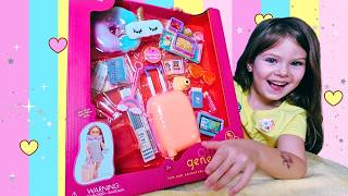 Unboxing and Playing with the Our Generation Over the Rainbow Luggage Accessory Set for 18quot Dolls [upl. by Nalro]