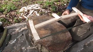 Bushcraft Collapsible Bucksaw How to make one in camp using basic bushcraft tools [upl. by Adnovahs]