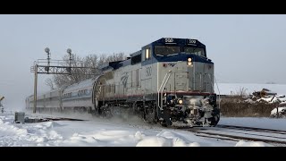 Amtrak Trains in the Snow [upl. by Anyg835]