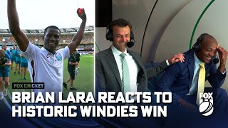 Brian Lara reacts to the West Indies historic win over Australia at the Gabba  Fox Cricket [upl. by Macomber]