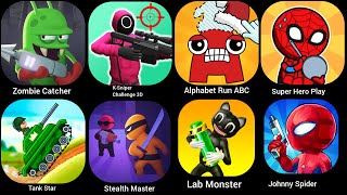 Zombie Catcher KSniper Challenge 3D Alphabet Run ABC Super Hero Play Lab Monster Tank Star [upl. by Aihsiek]