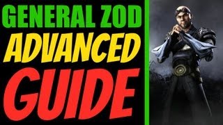 GENERAL ZOD Advanced Guide  Injustice Gods Among Us  All You Need To Know [upl. by Rambort]