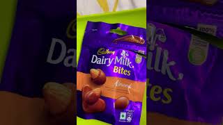 Dairy Milk Almond Bites kisne kha li😍🍬🍫youtubeshortschocolatedairymilkviralshorts [upl. by Jarietta]