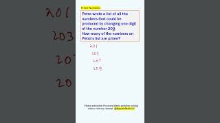 Prime Numbers  Competition Maths mathcontest maths matheducation [upl. by Kanor]