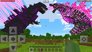 I Found EVOLVED GODZILLA vs SHIN GODZILLA in Minecraft Pocket Edition [upl. by Amandie]