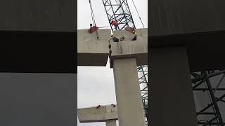 Cement box girder erection process for single column bridge [upl. by Nnylram113]