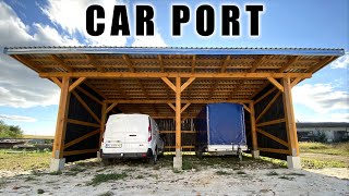 I Build Carport by myself in 1 month TIMELAPSE [upl. by Boothe]