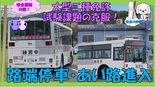 大型二種免許に挑戦！試験課題の路端停車とあい路 [upl. by Stav982]