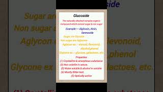 Sorry galti se glucoside type ho gya par main Glycoside hai  Concept of Glycoside bpharma [upl. by Rafa]