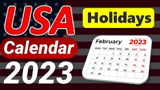 USA Holiday Calendar 2023  United States Federal and State Holidays 2023 [upl. by Enilav]