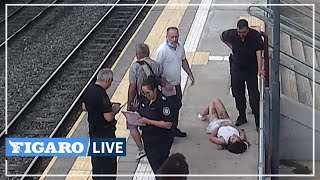 Une jeune femme tombe sous un train à Buenos Aires et sen sort miraculeusement indemne [upl. by Matilde444]