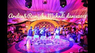 ARSLAN amp RAMISHA MEHNDI DANCE  VEER JI VIYOHN  JUJU ON THAT BEAT  VEERAY DI WEDDING [upl. by Adnohral]