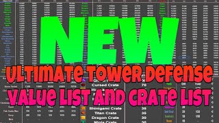 NEW Value List And Crate List In Ultimate Tower Defense [upl. by Kcub]