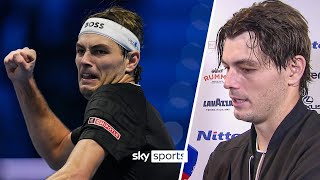 Taylor Fritz reacts after reaching the ATP Finals final 🔥 [upl. by Haggai]