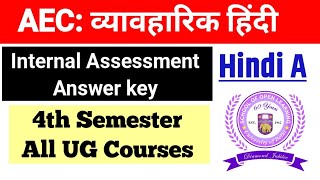 AEC Hindi A Vyavaharik Hindi Internal Assessment Answer 4th Semester DU SOL Internal Assessment [upl. by Atnicaj333]