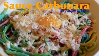 Recette des pates carbonara au thermomix  TM5  Spaghetti Carbonara [upl. by Atiuqcaj]