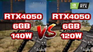 RTX 4050 6GB laptop 140 W VS RTX4050 6GB 120W I Test in 5 Games [upl. by Arreyt]