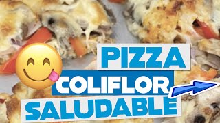 Pizza con base de 😋COLIFLOR ¡Una receta EXTRAORDINARIA de pizza SALUDABLE 5 PASOS SIMPLES🚀 [upl. by Atreb]