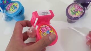 Kidsmania Sour Flush Toilet Bowl Candy Plunger with Blue Raspberry Watermelon amp Grape Powder Dip [upl. by Ahsets739]