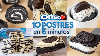 10 POSTRES de OREO Fáciles y Sin Horno 🍫  con 3 Ingredientes [upl. by Marjana]