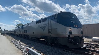 Amtrak 105 leads an extremely late Amtrak 20 with a funny sounding fouled K5LA [upl. by Aneelahs846]