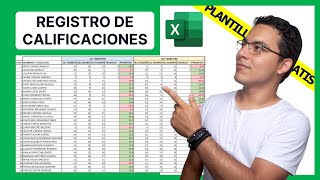 Cómo hacer un Registro de Calificaciones en Excel paso a paso [upl. by Neraa762]