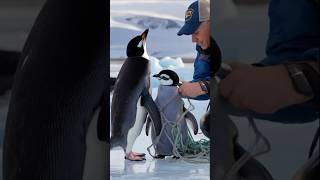 The brave Mother Penguin asks the sailors to save her child who is entangled in the net [upl. by Nnylkcaj]