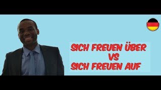 Cours dallemand A1 B2 Sich freuen über vs Sich freuen auf [upl. by Ainevuol]