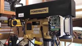 TESTING A 3 PHASE 460V POWERMATIC DRILL PRESS ON A VFD USING A SINGLE PHASE 240V POWER SOURCE [upl. by Nadnerb]