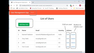 JSP Servlet JDBC MySQL CRUD Example Tutorial  Java Guides [upl. by Pauiie429]