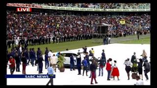 Senzo Meyiwas body arrives at Moses Mabhida stadium in Durban [upl. by Wappes512]