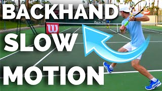 ATP One Handed Backhand Slow Motion All Angles  Tennis One Handed Backhand Technique [upl. by Alanna]